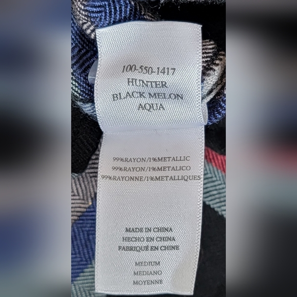 Rails Hunter Button-Down Plaid Top Women's M Black Melon Aqua Gold Relaxed Fit - Picture 12 of 14